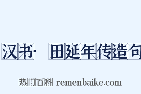 汉书·田延年传造句是什么意思的图片